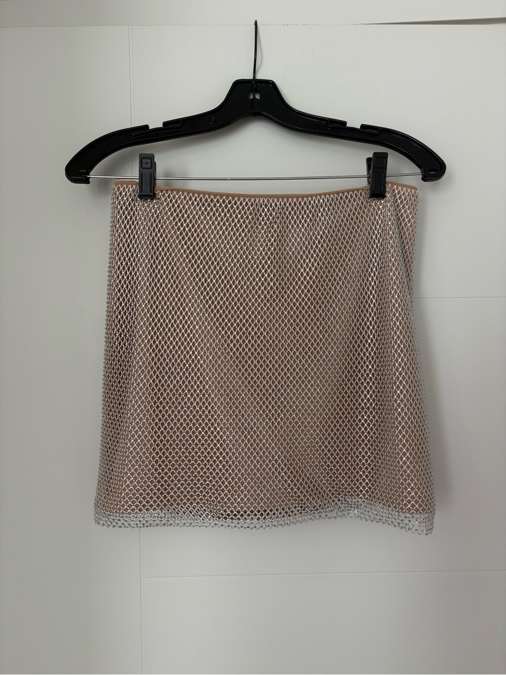 Alice & Olivia Metallic Mesh Overlay Skirt